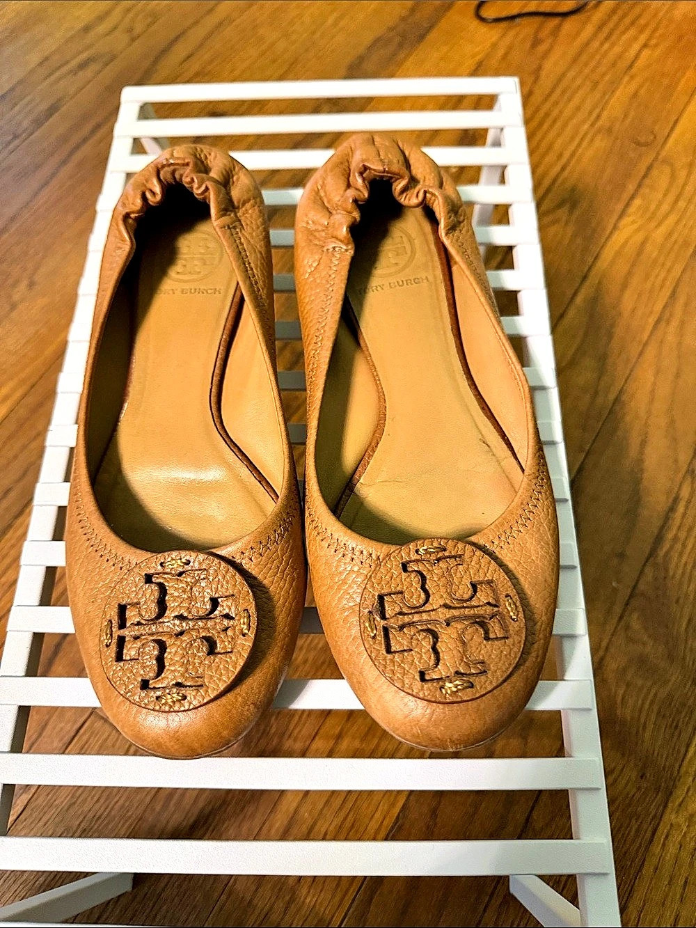 Tory Burch Minnie Travel Ballet Flat Brown size 7